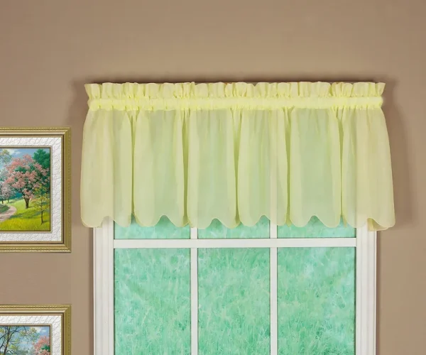 Emelia 14" Sheer Window Valance in Yellow