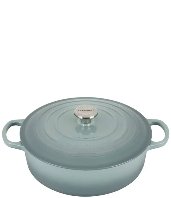 Le Creuset 6.75 Qt. Signature Round Wide Dutch Oven | Sea Salt