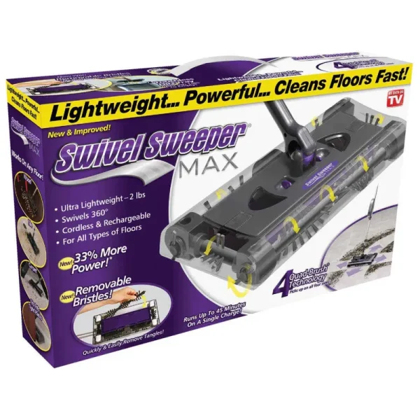 Ontel Products Swsmax Max Cordless Swivel Sweeper New,removable, Cleanable