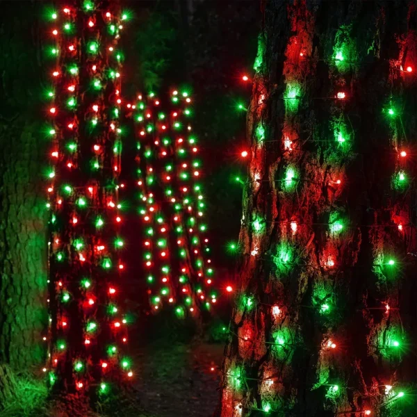 StretchNet Pro 20" x 45" Tree Wrap Lights, 5mm LED, 50 Red, Green Ligh