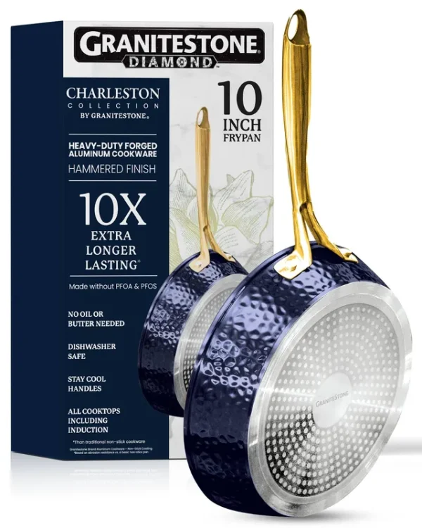Granitestone Charleston Hammered 10 inch Nonstick Navy Frying Pan - Blue