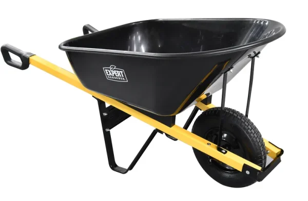 Expert Gardener 6 Cu. ft. Wheelbarrow Steel Tray Commercial Use(1 per Net Qty)(350 lb. Maximum Load Weight) EG13-402-005-02 Pneumatic Wheel