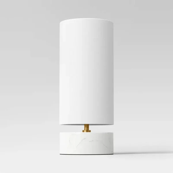 Faux Marble Mini Table Lamp White - Threshold
