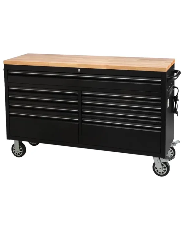 M Optimized 61" Rolling Tool Chest with 9 Drawers, Lockable Tool Cabinet with Wheels, Mobile Workbench for Garage and Workshop Storage, Large Rolling Tool Chest