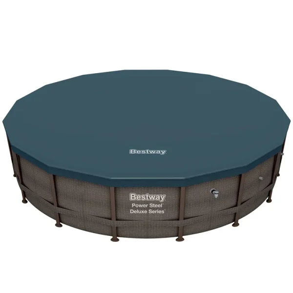 Bestway 14ft x 42in Power Steel Deluxe Above Ground Swimming Pool Set and Pump