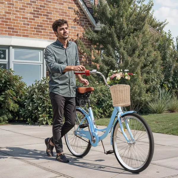 Modfusion 26" 1 - Speed Beach Cruiser Bike for Women - Sleek, Stylish, and Comfortable in Light Blue