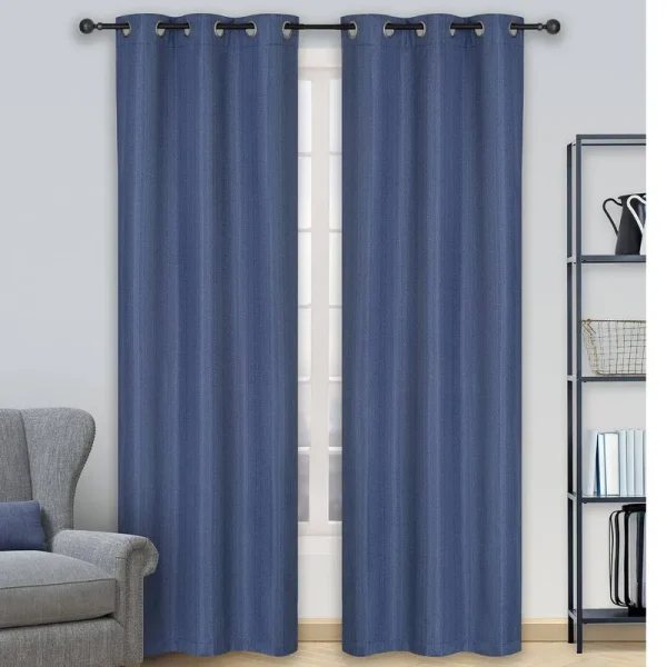 Miera Room Darkening Thermal Grommet Curtain Panels Winston Porter Curtain Color Blue