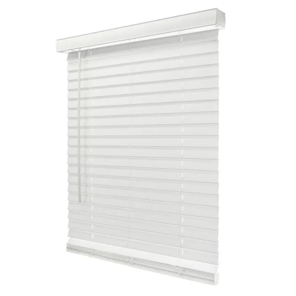 Chicology Basic White Cordless Faux Wood Blinds - 12"W x 84"H