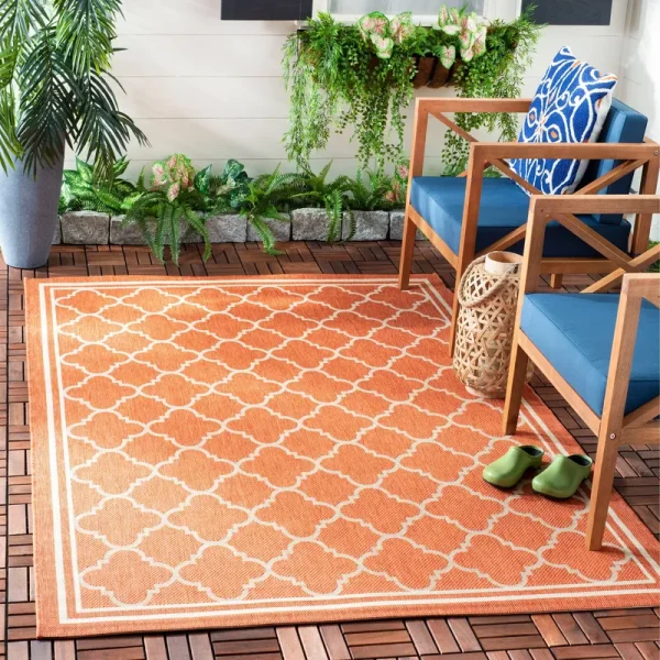 Safavieh Courtyard Indoor Outdoor Rug - Terracotta Bone - 8x11 ft