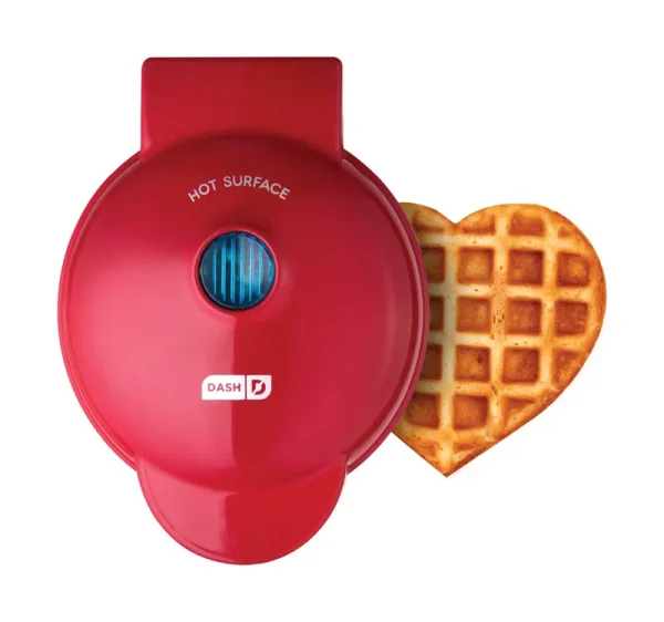 Dash Heart Mini Waffle Maker - Red