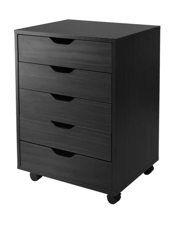 Winsome Halifax 5-Drawer Storage Cabinet, Black