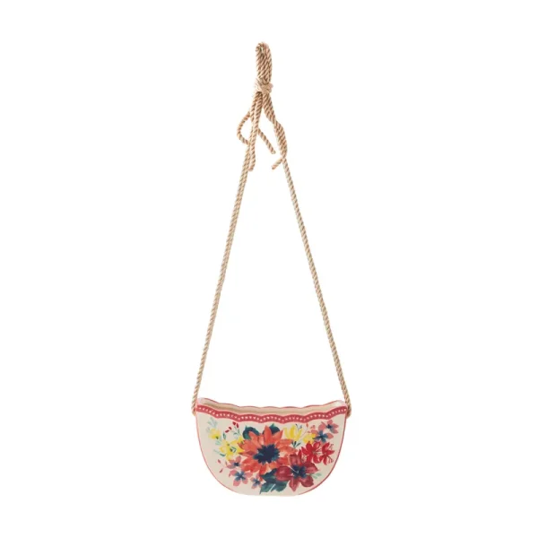 The Pioneer Woman Floral Ceramic Hanging Planter - Red - 8 in