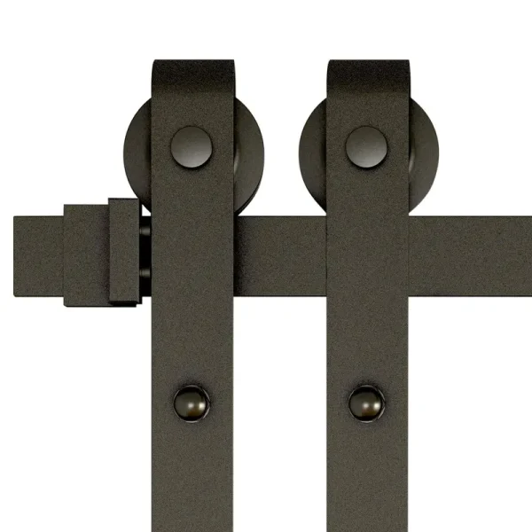 W��rth Flat-Tip Design Single Door Sliding Track Barn Door Hardware Kit - Matte Black Finish - 72 in