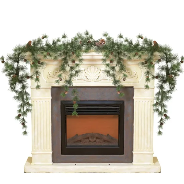 Gerson 6' Snowy Ming Pine Garland