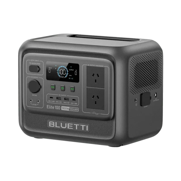 BLUETTI Elite 100 V2 Portable Solar Generator, 1024wh LFP Battery, 1800W AC Output, Compact Backup Power for Camping and Home