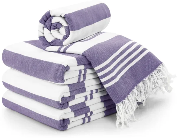 Utopia Towels - 4 Pack Turkish Beach Towel (40 x 72 inches) - 100% Cotton Oversized Sand Free Lightweight Quick-Dry Turkish Towel, Prewashed for