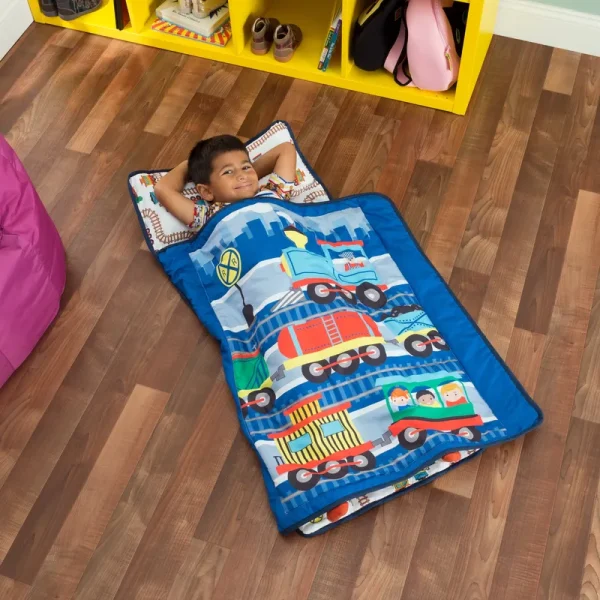 Everyday Kids Toddler Nap Mat with Removable Pillow -Choo Choo Train