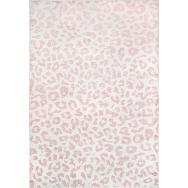 nuLOOM Leopard Print Area Rug, 4' x 6', Baby Pink
