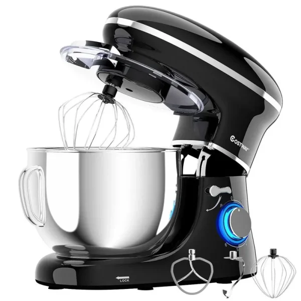 6.3 Quart Tilt-Head Food Stand Mixer 6 Speed 660W, Black