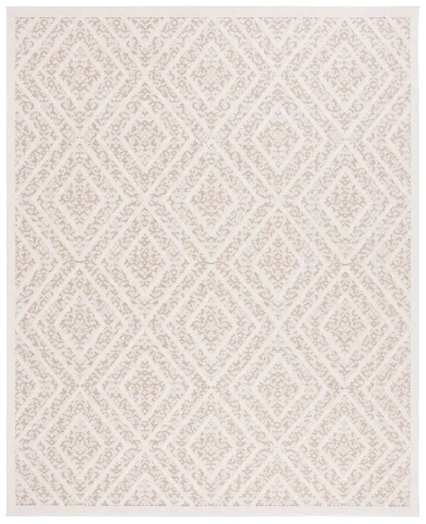 SAFAVIEH Martha Stewart Global Diamond Indoor/Outdoor Area Rug, Light Beige/Brown, 8' x 10'