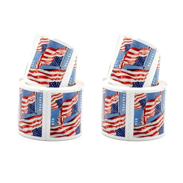 2022 U.S. Flag Forever Stamps - 100 Pcs Coil Roll (Self-Adhesive)