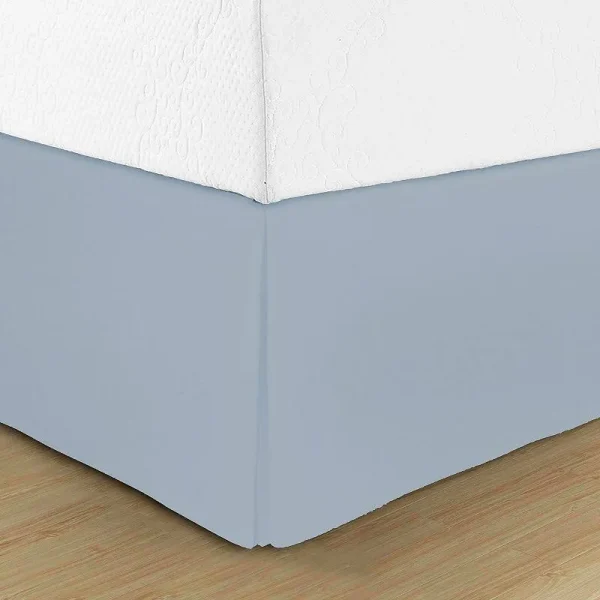 Swift Home Easy Fit Pleated Bedskirt - Blue Fog - Queen