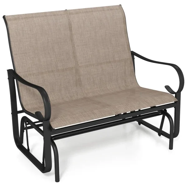Tangkula 2-Person Outdoor Glider Bench with High Backrest