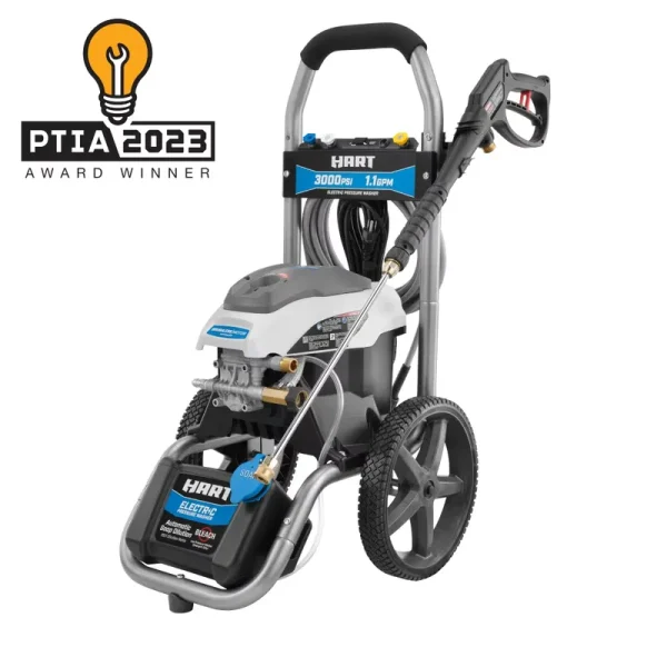 HART 3000PSI 1.1 GPM Cold Water Electric Pressure Washer, Brushless Motor