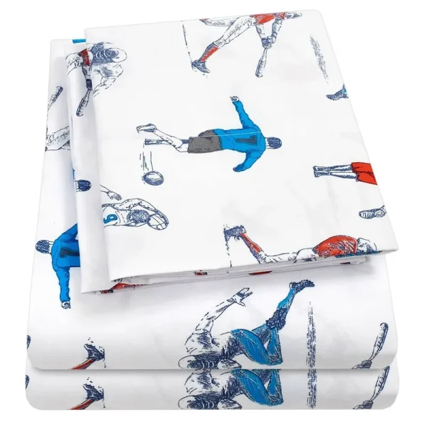 Sports Soccer Baseball, Football, Basketball Kids Sheet Set - Twin XL