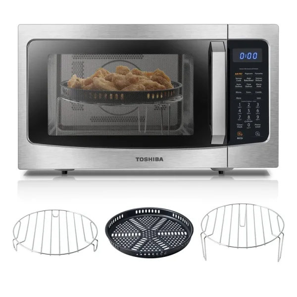 Toshiba 4-in-1 ML-EC42P(SS) Countertop Microwave Oven, Smart Sensor, Convection, Air Fryer Combo, Mute Function, Position Memory
