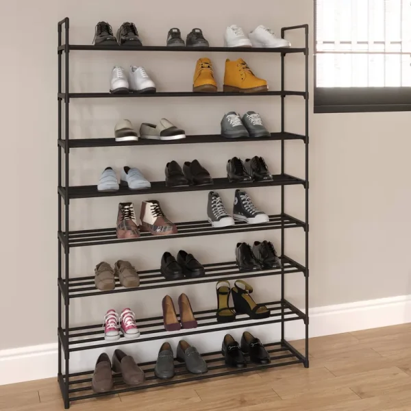 Home-Complete 8 Tier Shoe Rack for 40 Pairs Black