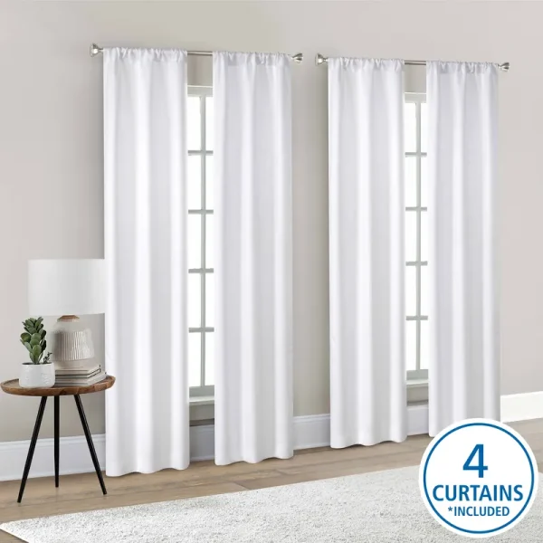 Mainstays A Kind Blackout Curtain Panel Set Polyester - White - 27.5 x 84 in