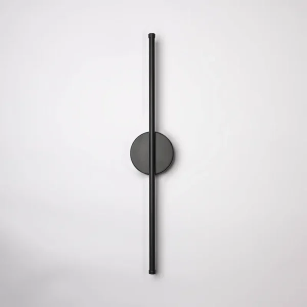 Modern Minimalist Round Wall Sconce - 25.5 Inches - Warm 3000K / Hardwired / Black