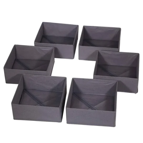 DIOMMELL 6 Pack Foldable Cloth Storage Box Closet Dresser Drawer Organizer Divider Fabric Baskets Bins Containers for Baby Clothes Underwear Bras