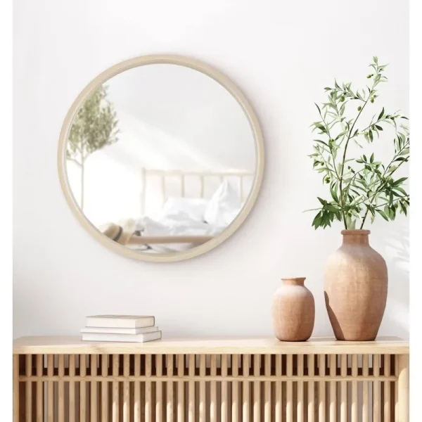 Riesner Round Accent Mirror Size: 21.6" x 21.6", Finish: Sand