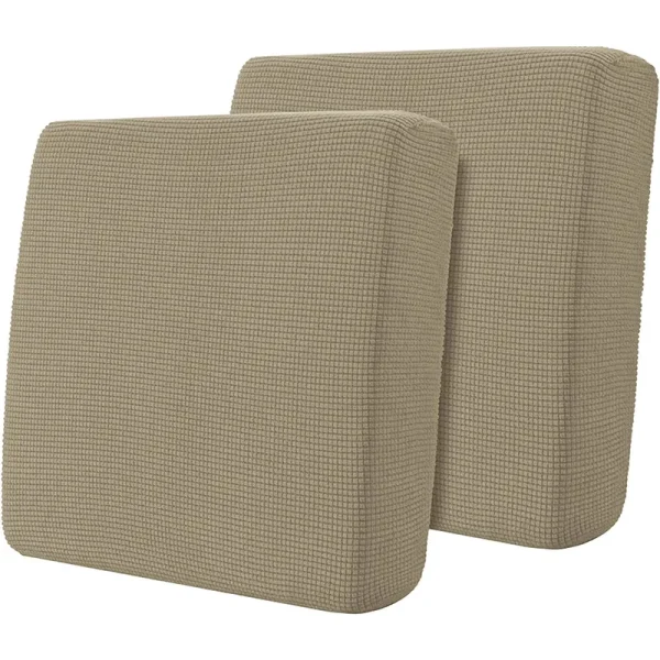 Hokway Stretch Couch Cushion Slipcovers Reversible Cushion Replacement Slipcovers Sofa Cushion Covers(Sand,2)