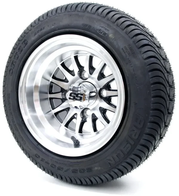 Golf Cart Wheels and Tires - 10" Medusa SS & (205/50 - 10 or 205/65 - 10) - Set of 4