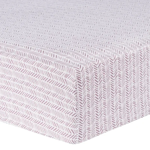 Trend Lab Lilac Herringbone Deluxe Flannel Fitted Crib Sheet