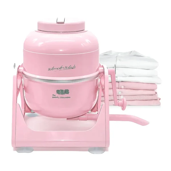 The Laundry Alternative Wonderwash Retro Colors Non-Electric Portable Compact Mini Washing Machine (Pink)