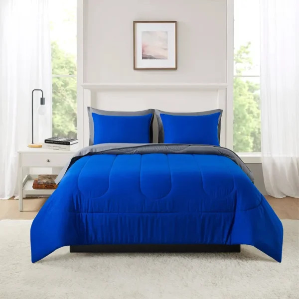 Mainstays Bed in A Bag Comforter Set with Sheets - Blue - Twin Each
