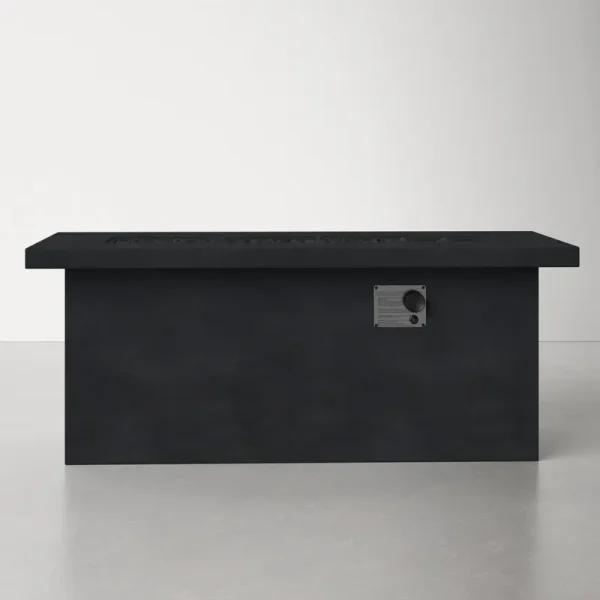Rashid Rectangle Fire Pit Table Size: 24'' H x 60'' W x 26'' D Finish: Charcoal