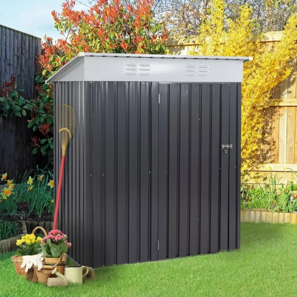 Vongrasig 5 x 3 x 6 ft Outdoor Storage Shed Clearance with Lockable Door Metal Garden Shed Steel Anti-Corrosion Storage House Waterproof Tool Shed