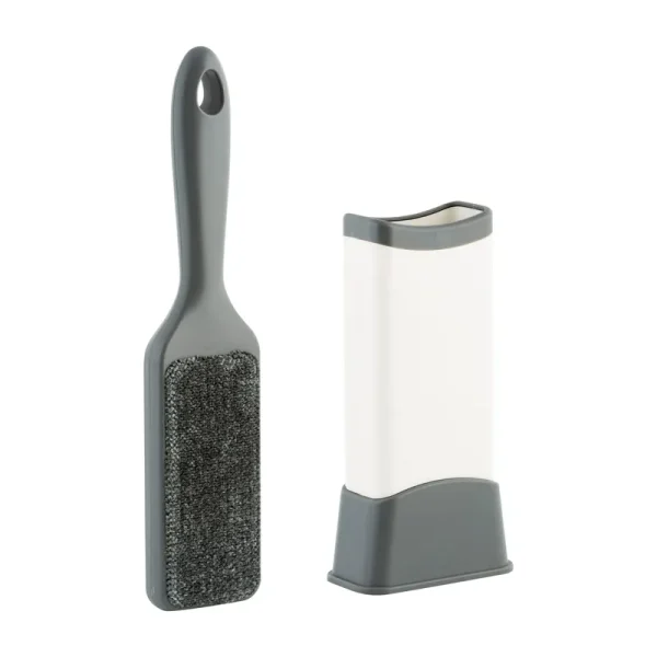 Mainstays Lint Remover Brush with Self Cleaning Cover, Grey and White, 10.4 x 3.2 x 1.7 inch, Size: 10.43 inch x 3.15 inch x 1.65 inch