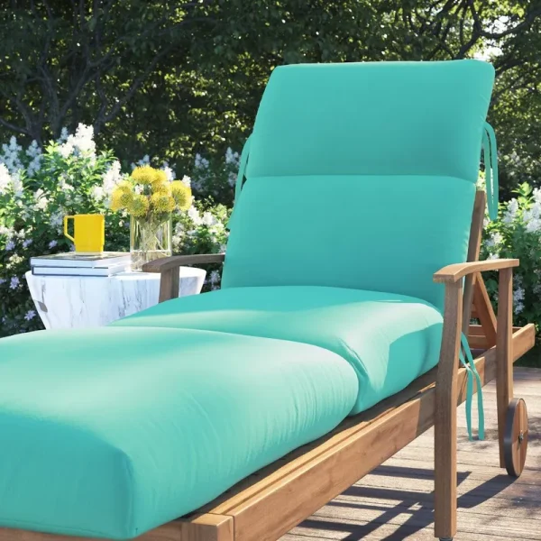 Indoor/Outdoor Sunbrella Chaise Cushion (Set of 2) Latitude Run Fabric: Jocky Red