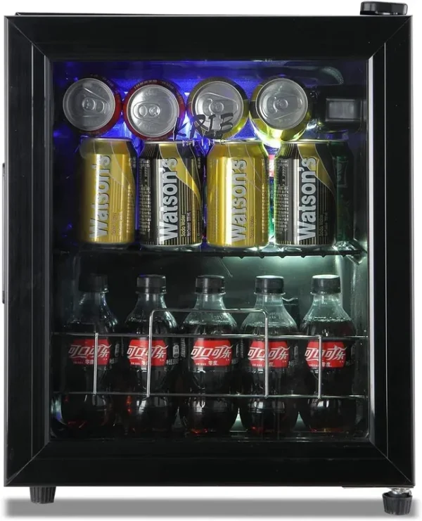 Krib Bling Beverage Refrigerator Cooler 75 Can Freestanding Beverage Cooler with Adjustable Shelving Glass Door for Beer Soda or Wine for Home