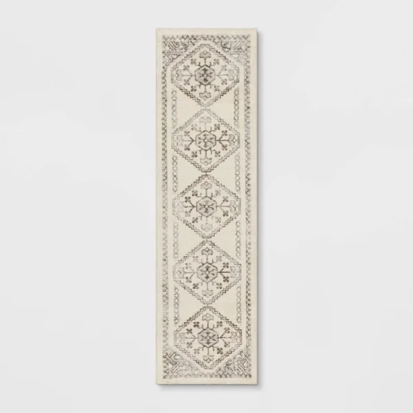 2'x7' Runner Kensington Washable Persian Style Cream Rug Cream - Threshold