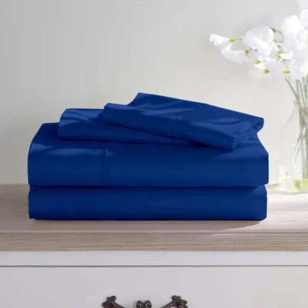 Poplin Series 6 Piece Sheet Set Size: Twin, Color: Royal Blue