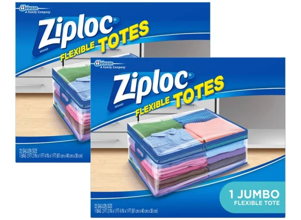 Ziploc Flexible Totes, Jumbo 22 Gallon Qty: 1 Bag (Pack of 2)