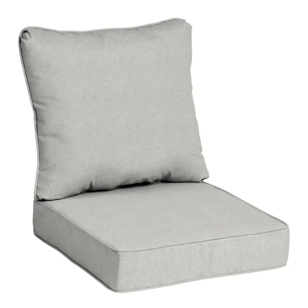 Allen + Roth with STAINMASTER STAINMASTER 25-in x 25-in 2-Piece Grey Madera Linen Deep Seat Patio Chair Cushion Polyester | XQ02A02B-9C4