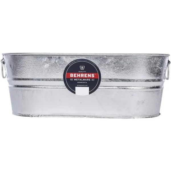 Behrens Hot Dipped Steel Oval Tub - 5.5 Gallon